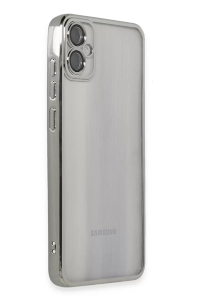 Samsung Galaxy A05 Kılıf Lensli Silikon - Gümüş
