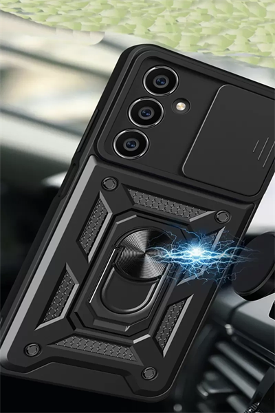 Samsung Galaxy A05 Kılıf Pars Lens Yüzüklü Silikon - Kırmızı