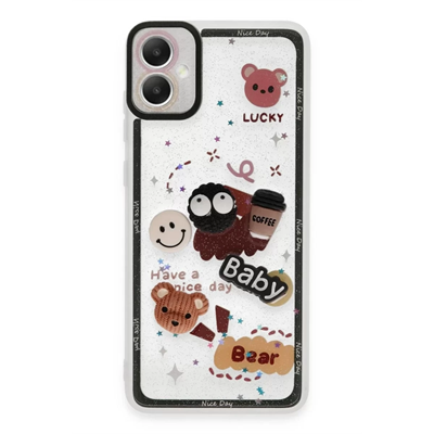 Samsung Galaxy A05 Kılıf Sweet Desenli Silikon Kapak - Sarı