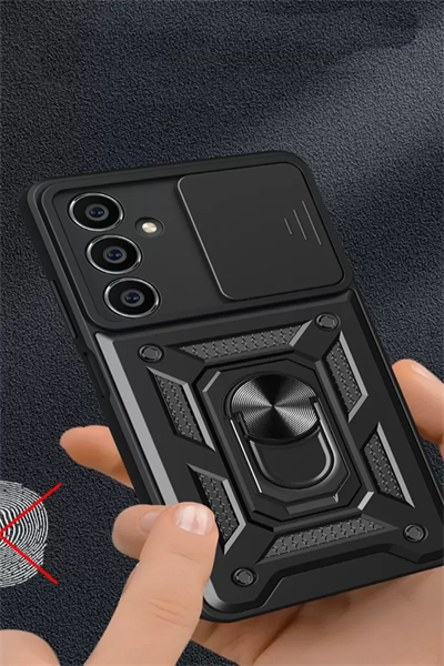 Samsung Galaxy A05S Kılıf Pars Lens Yüzüklü Silikon - Lacivert