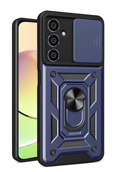 Samsung Galaxy A05S Kılıf Pars Lens Yüzüklü Silikon - Lacivert