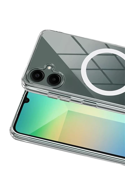 Samsung Galaxy A06 Combo Sert Şeffaf Magsafe Kapak - Şeffaf