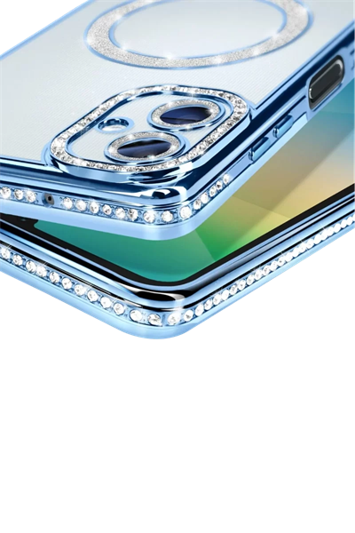 Samsung Galaxy A06 Joke Simli Magneticsafe Kılıf - Mavi