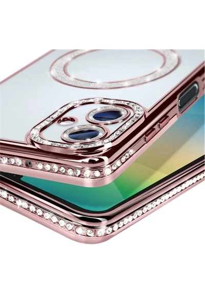 Samsung Galaxy A06 Joke Simli Magneticsafe Kılıf - Pembe