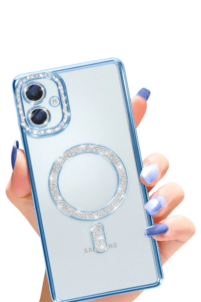 Samsung Galaxy A06 Joke Simli Magneticsafe Kılıf - Mavi