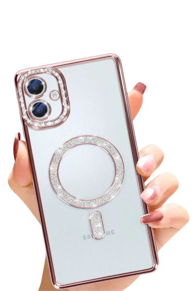 Samsung Galaxy A06 Joke Simli Magneticsafe Kılıf - Pembe