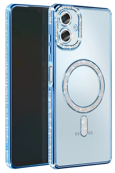 Samsung Galaxy A06 Joke Simli Magneticsafe Kılıf - Mavi