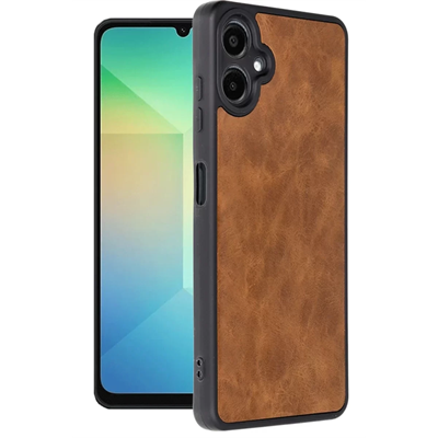 Samsung Galaxy A06 Kılıf Aras Deri Kapak - Taba
