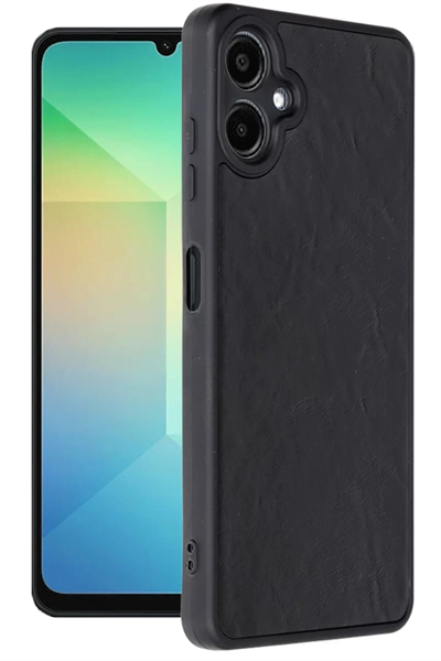 Samsung Galaxy A06 Kılıf Aras Deri Kapak - Siyah