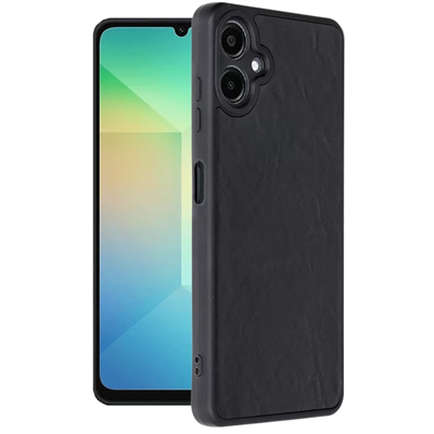 Samsung Galaxy A06 Kılıf Aras Deri Kapak - Siyah