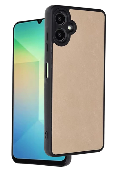 Samsung Galaxy A06 Kılıf Aras Deri Kapak - Pudra