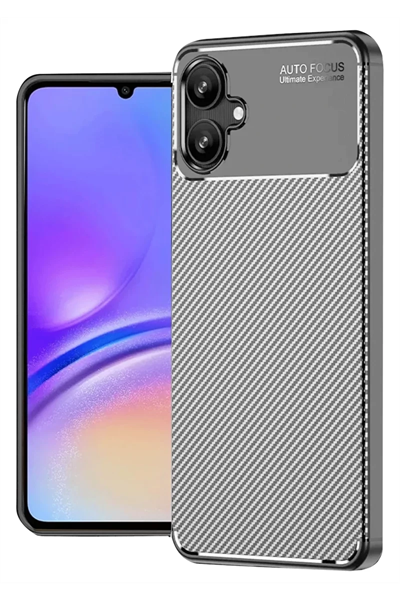 Samsung Galaxy A06 Kılıf Auto Focus Karbon Kapak - Gri