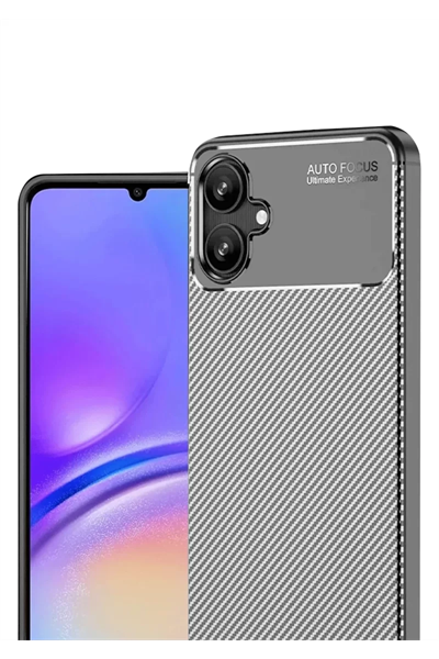 Samsung Galaxy A06 Kılıf Auto Focus Karbon Kapak - Gri