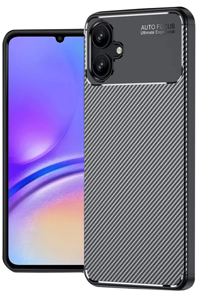 Samsung Galaxy A06 Kılıf Auto Focus Karbon Kapak - Siyah