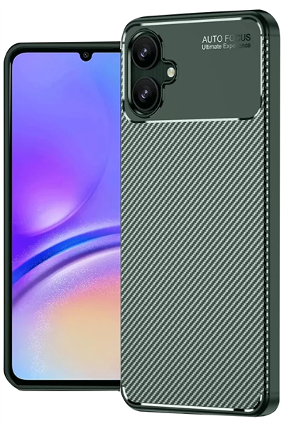 Samsung Galaxy A06 Kılıf Auto Focus Karbon Kapak - Koyu Yeşil