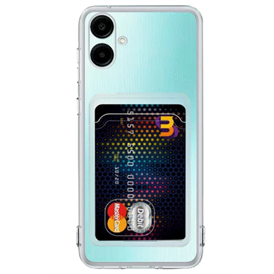 Samsung Galaxy A06 Kılıf Kart Şeffaf Silikon - Şeffaf