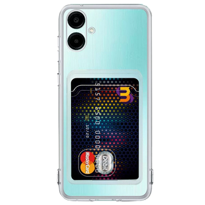 Samsung Galaxy A06 Kılıf Kart Şeffaf Silikon - Şeffaf