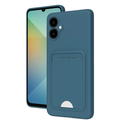 Samsung Galaxy A06 Kılıf Kelvin Kartvizitli Silikon - Mavi