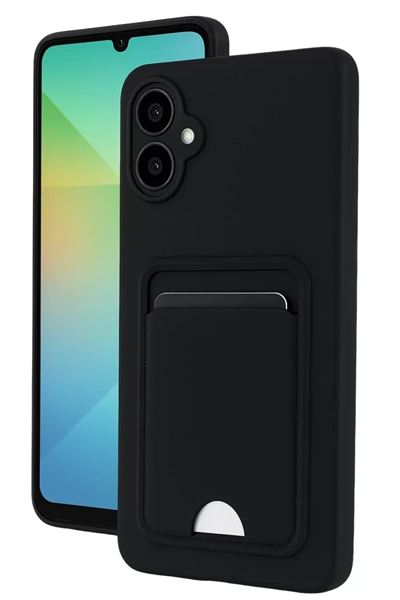 Samsung Galaxy A06 Kılıf Kelvin Kartvizitli Silikon - Siyah