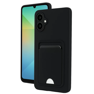 Samsung Galaxy A06 Kılıf Kelvin Kartvizitli Silikon - Siyah
