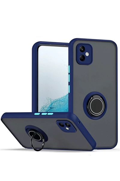 Samsung Galaxy A06 Kılıf Montreal Yüzüklü Silikon Kapak - Lacivert