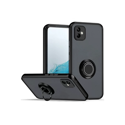 Samsung Galaxy A06 Kılıf Montreal Yüzüklü Silikon Kapak - Siyah