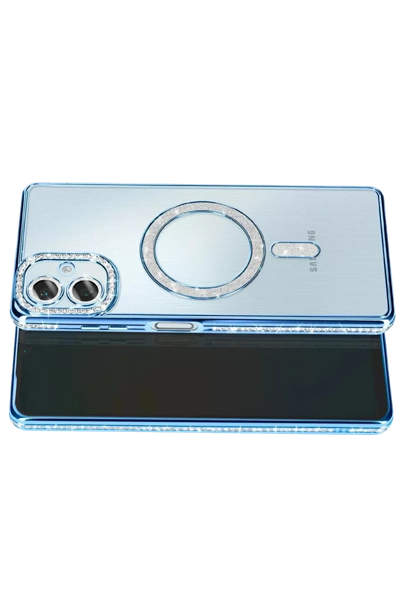 Samsung Galaxy A07 4G Joke Simli Magneticsafe Kılıf - Mavi