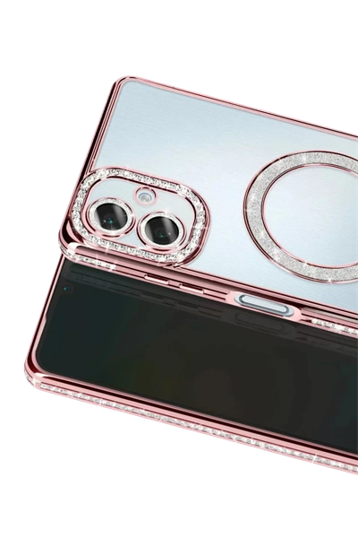 Samsung Galaxy A07 4G Joke Simli Magneticsafe Kılıf - Pembe