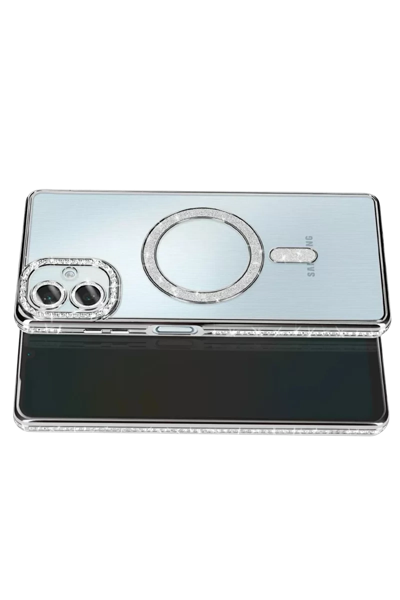 Samsung Galaxy A07 4G Joke Simli Magneticsafe Kılıf - Gümüş
