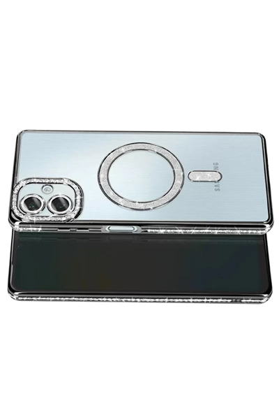 Samsung Galaxy A07 4G Joke Simli Magneticsafe Kılıf - Siyah