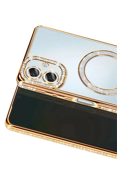 Samsung Galaxy A07 4G Joke Simli Magneticsafe Kılıf - Gold