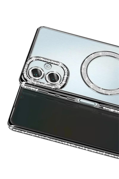 Samsung Galaxy A07 4G Joke Simli Magneticsafe Kılıf - Siyah