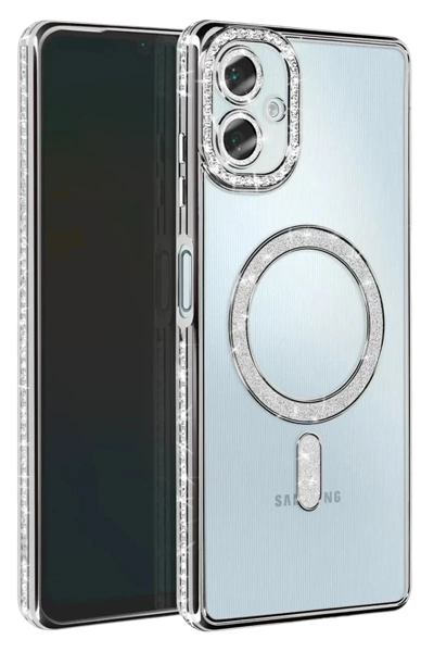 Samsung Galaxy A07 4G Joke Simli Magneticsafe Kılıf - Gümüş