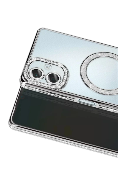 Samsung Galaxy A07 4G Joke Simli Magneticsafe Kılıf - Gümüş