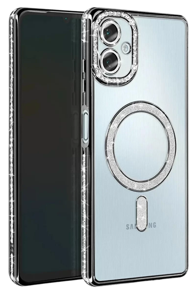 Samsung Galaxy A07 4G Joke Simli Magneticsafe Kılıf - Siyah