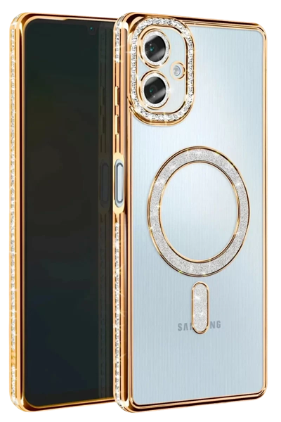 Samsung Galaxy A07 4G Joke Simli Magneticsafe Kılıf - Gold