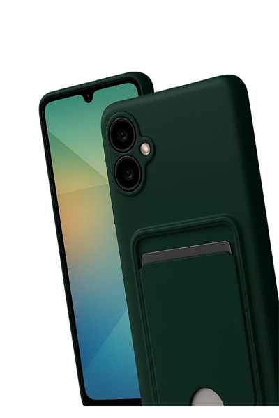 Samsung Galaxy A07 4G Kelvin Kartvizitli Silikon - Koyu Yeşil