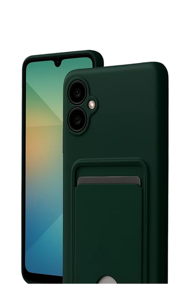 Samsung Galaxy A07 4G Kelvin Kartvizitli Silikon - Koyu Yeşil