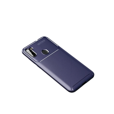 Samsung Galaxy A11 Kılıf Auto Focus Karbon Kapak - Lacivert