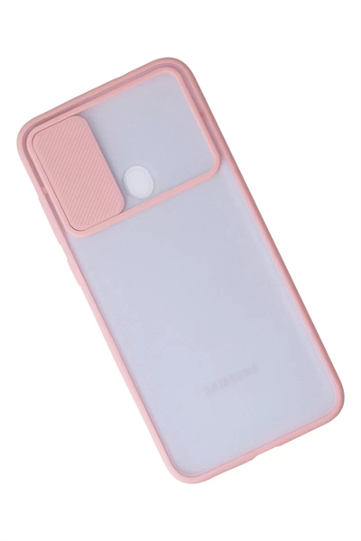Samsung Galaxy A11 Kılıf Palm Buzlu Kamera Sürgülü Silikon - Pembe