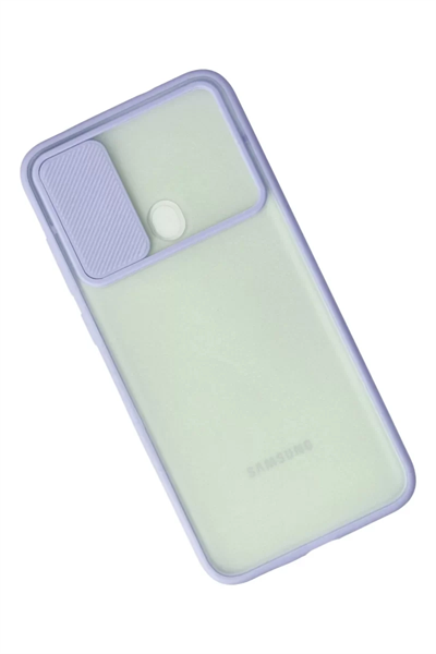 Samsung Galaxy A11 Kılıf Palm Buzlu Kamera Sürgülü Silikon - Lila