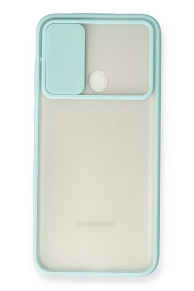 Samsung Galaxy A11 Kılıf Palm Buzlu Kamera Sürgülü Silikon - Turkuaz