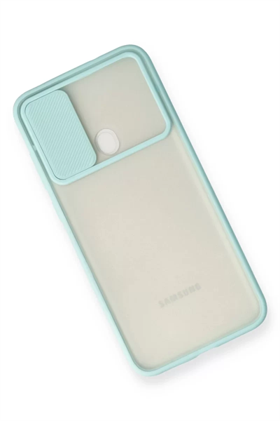 Samsung Galaxy A11 Kılıf Palm Buzlu Kamera Sürgülü Silikon - Turkuaz