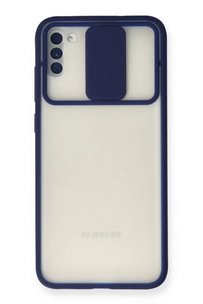 Samsung Galaxy A11 Kılıf Palm Buzlu Kamera Sürgülü Silikon - Lacivert