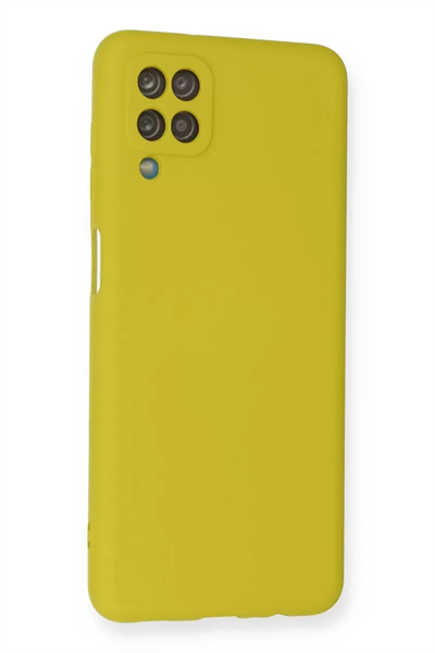 Samsung Galaxy A12 Kılıf Nano içi Kadife Silikon - Sarı