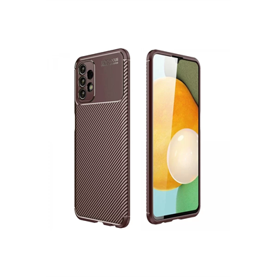 Samsung Galaxy A13 4G Kılıf Auto Focus Karbon Kapak - Kahverengi
