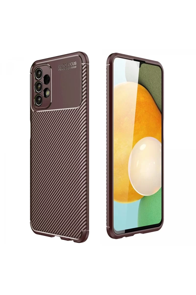 Samsung Galaxy A13 4G Kılıf Auto Focus Karbon Kapak - Kahverengi