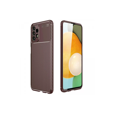 Samsung Galaxy A13 4G Kılıf Auto Focus Karbon Kapak - Kahverengi