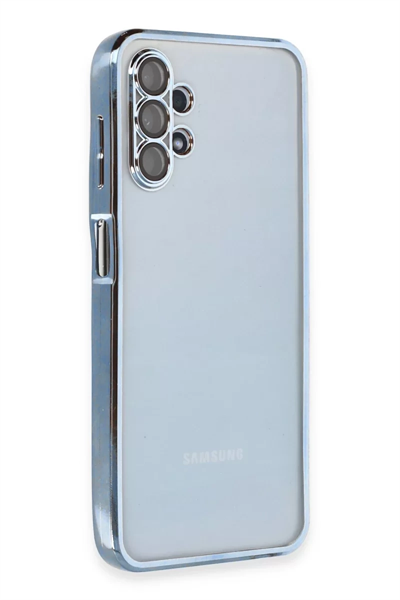Samsung Galaxy A13 4G Kılıf Lensli Silikon - Açık Mavi