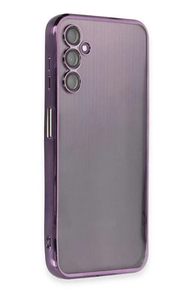Samsung Galaxy A14 4G Kılıf Lensli Silikon - Mor